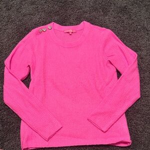 Lilly Pulitzer Vibrant Pink Morgan Sweater with Button Accents
